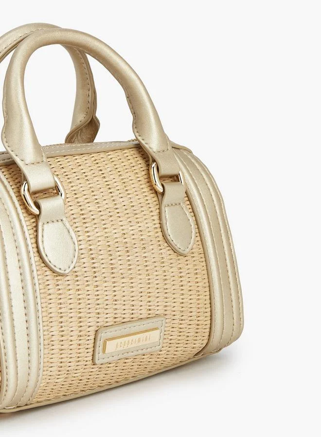 Peppermint GOLD Textured Crossbody Bag With Double Handle for Women | Best Price UAE